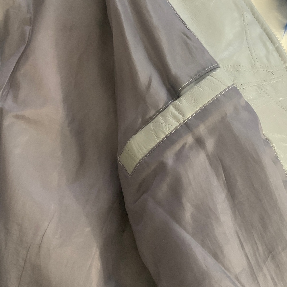 Leather Gray Jacket - image 3